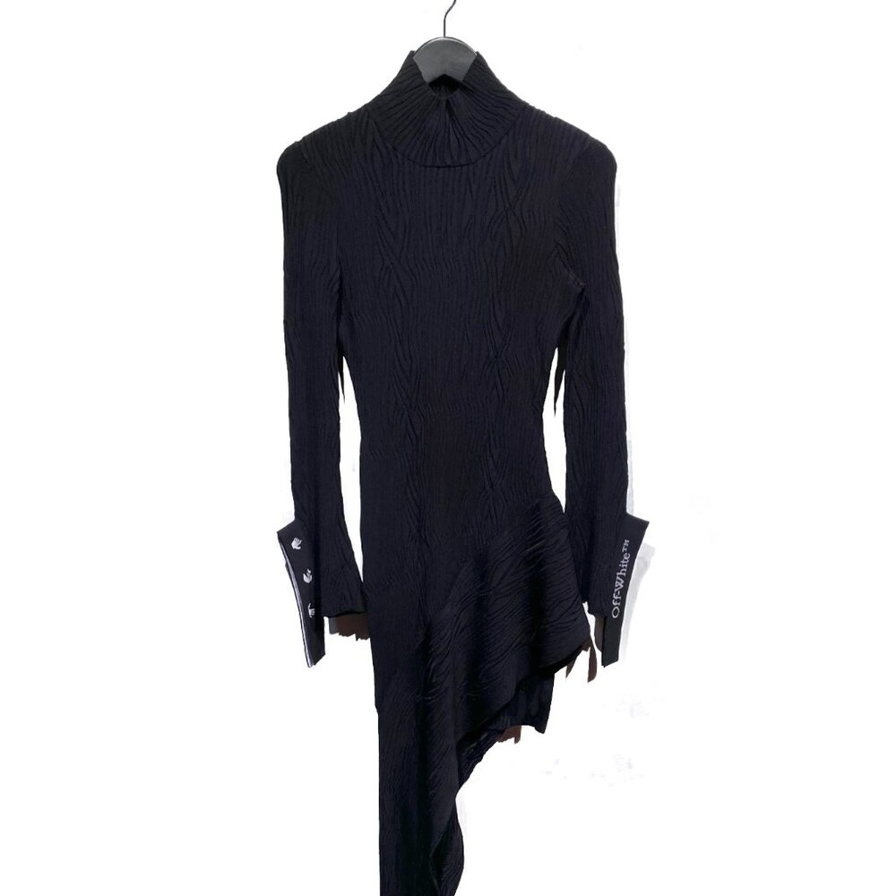 Off-White Virgil Abloh Black Asymmetrical Stretch Dress